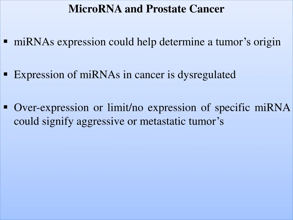 microrna and prostate cancer