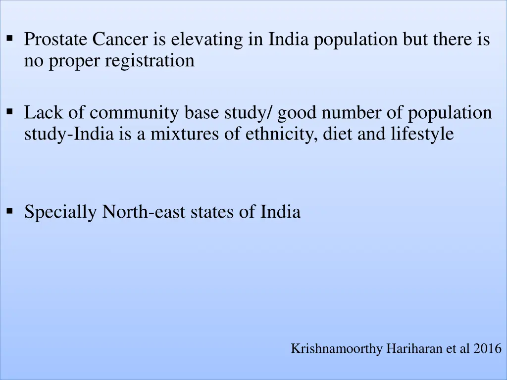 prostate cancer is elevating in india population