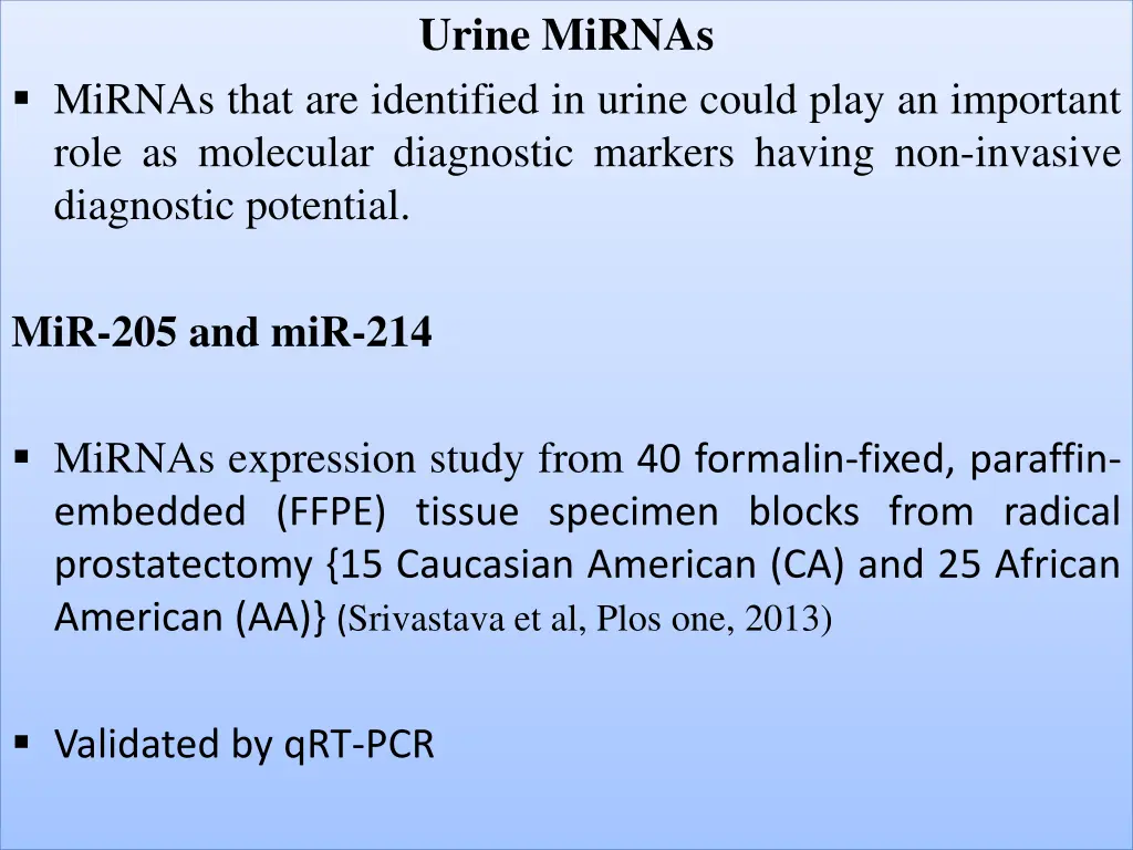 urine mirnas