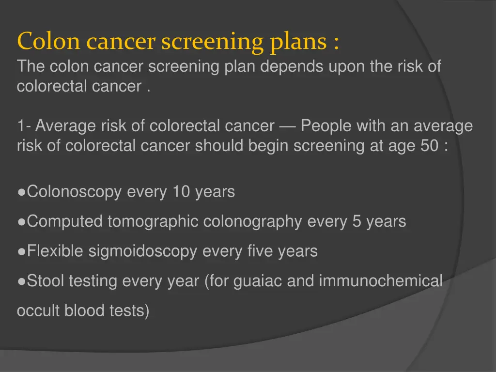 colon cancer screening plans the colon cancer