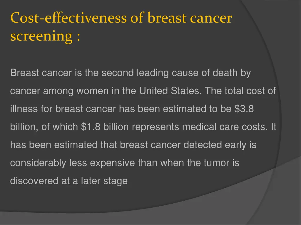 cost effectiveness of breast cancer screening