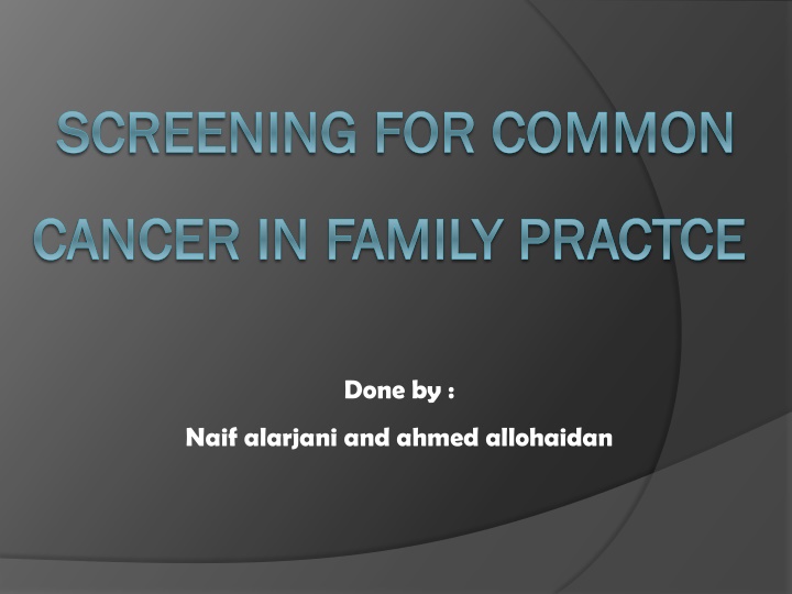 s screening for common creening for common