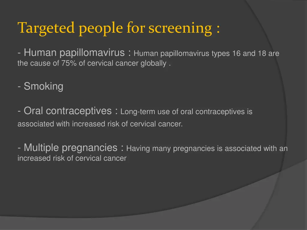 targeted people for screening 1