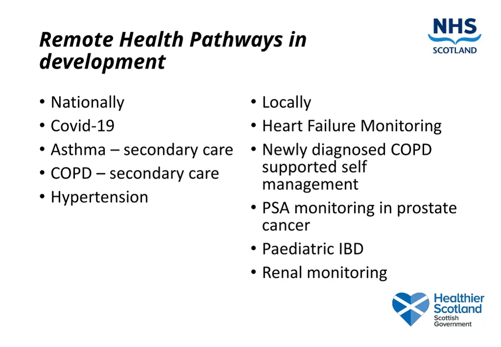 remote health pathways in development