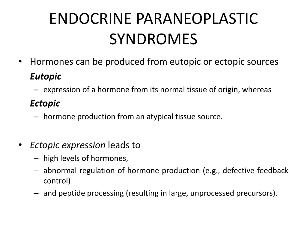 endocrine paraneoplastic syndromes