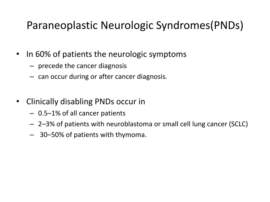 paraneoplastic neurologic syndromes pnds