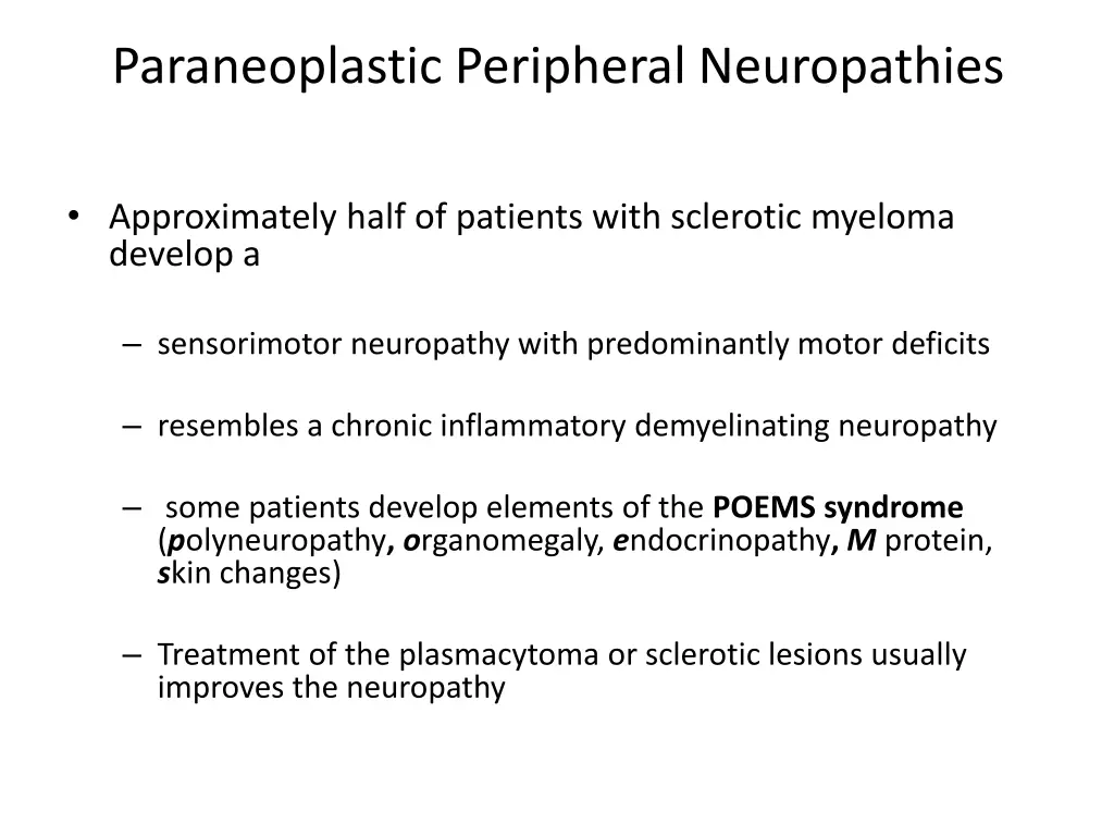 paraneoplastic peripheral neuropathies