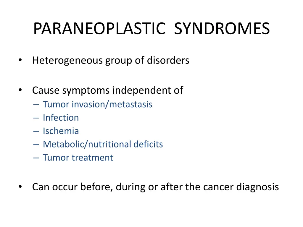 paraneoplastic syndromes 1