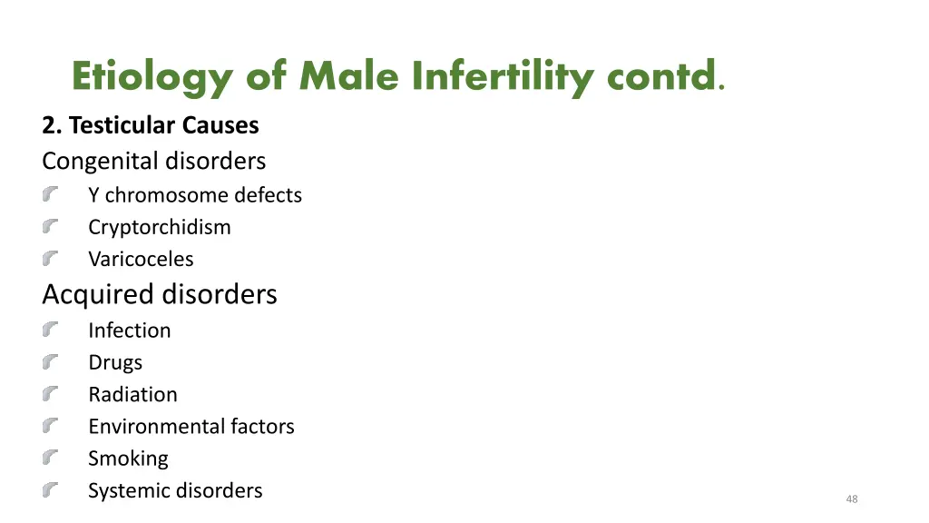 etiology of male infertility contd 1