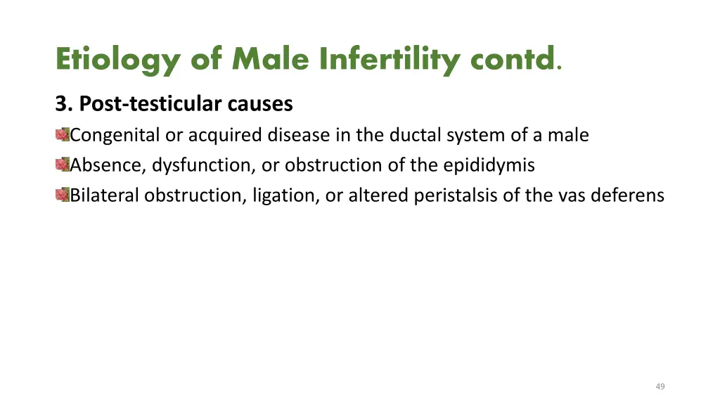 etiology of male infertility contd 2