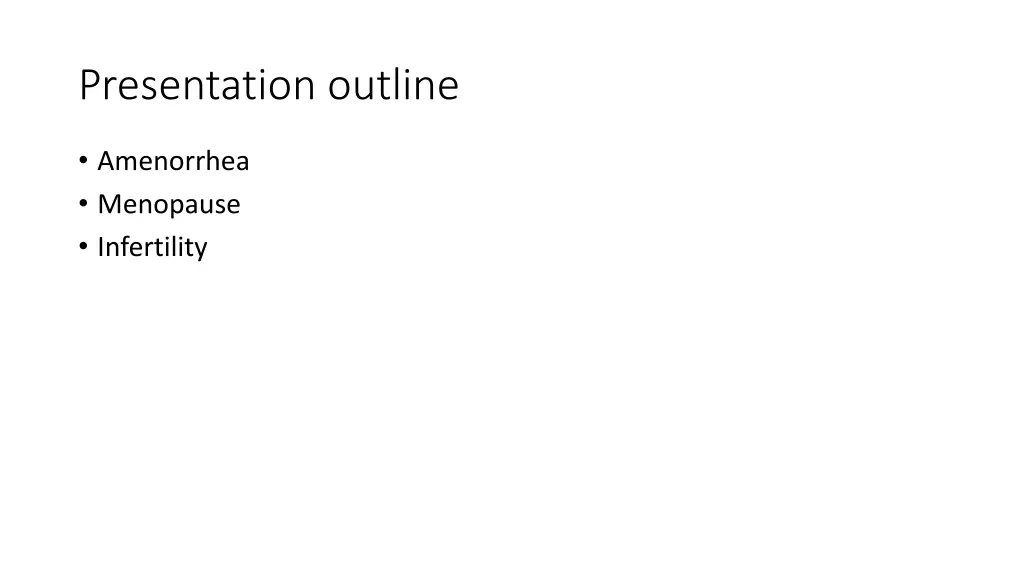 presentation outline