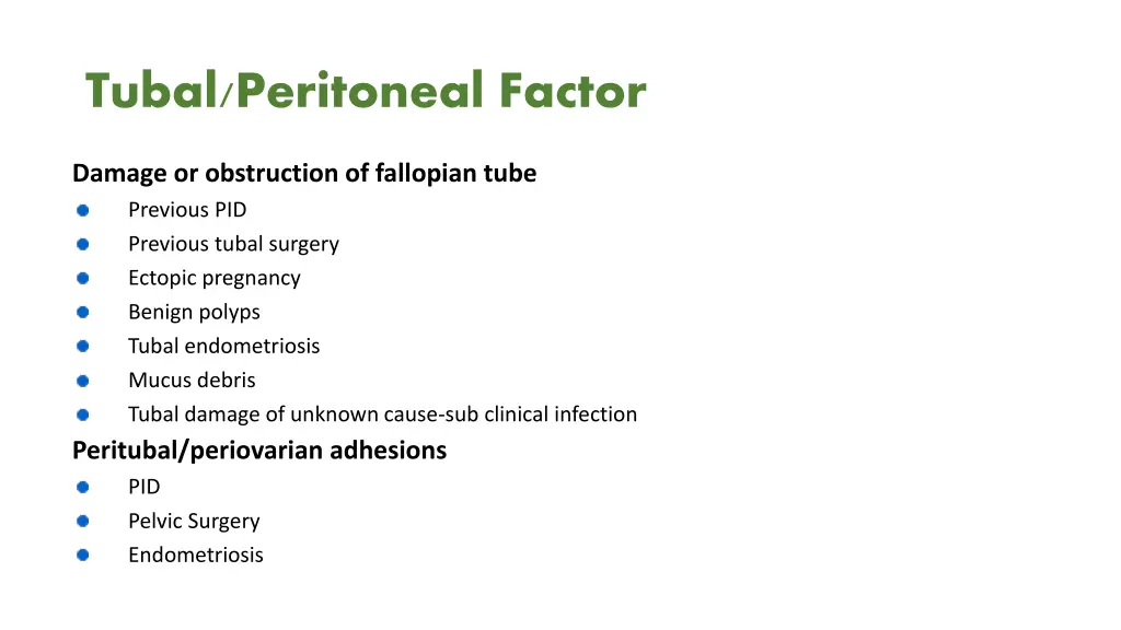 tubal peritoneal factor