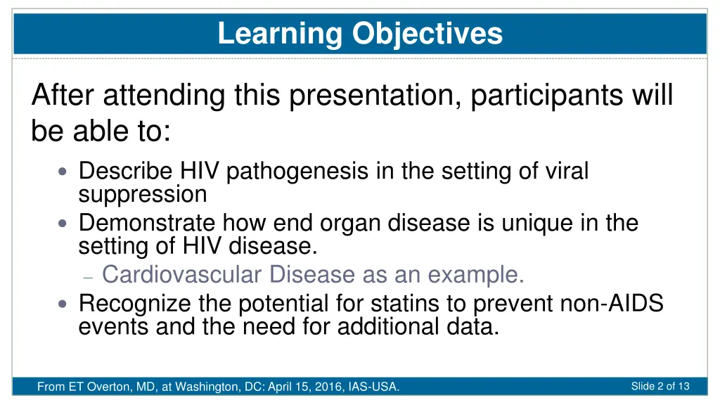 learning objectives