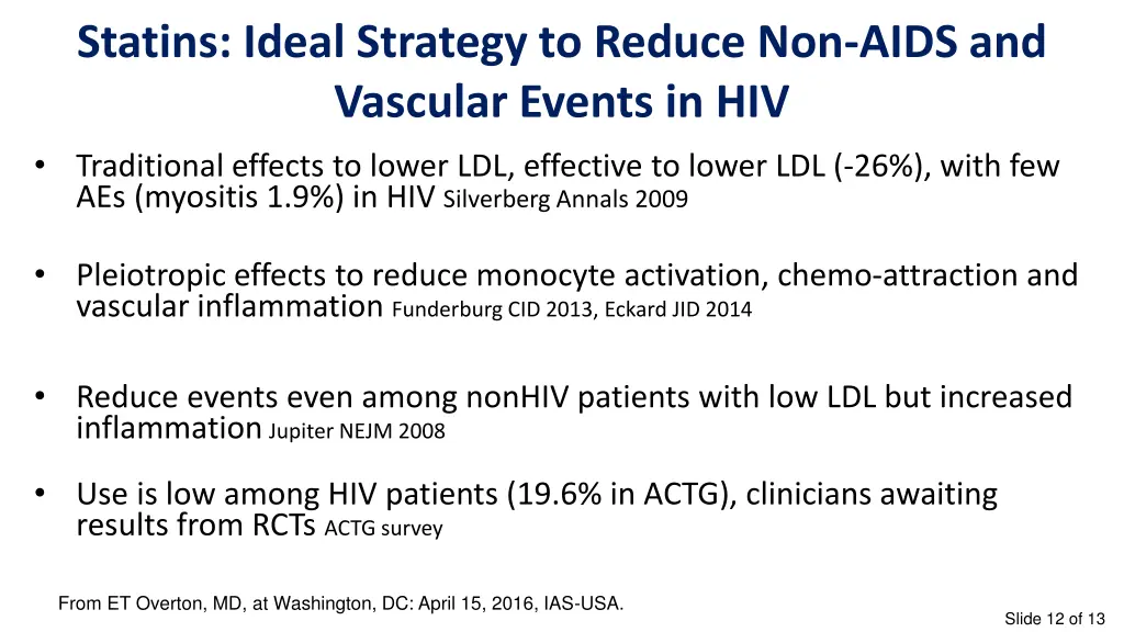 statins ideal strategy to reduce non aids