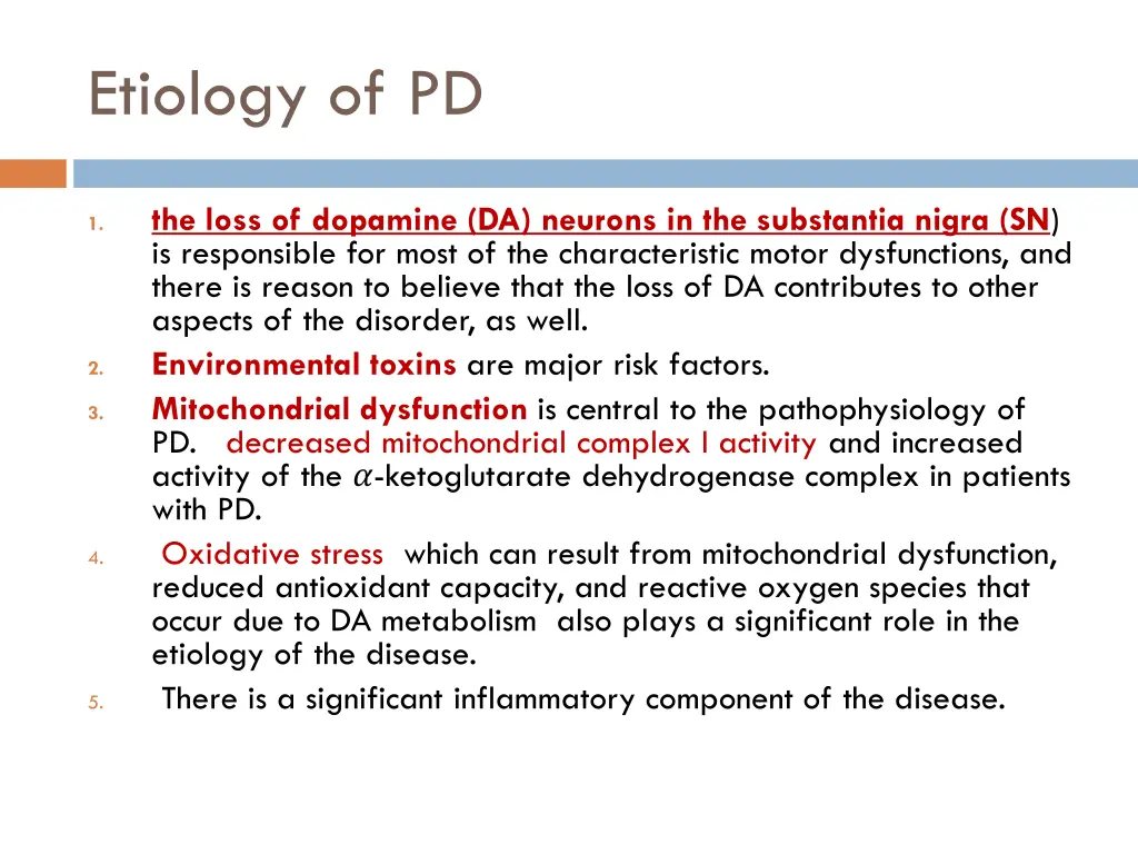 etiology of pd