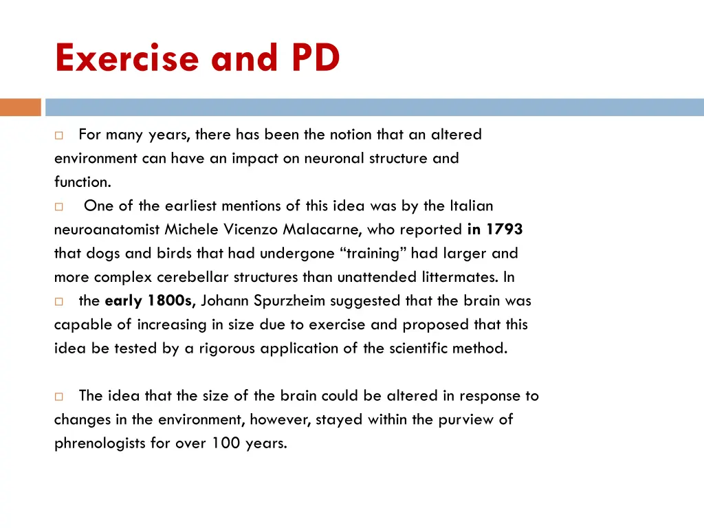 exercise and pd