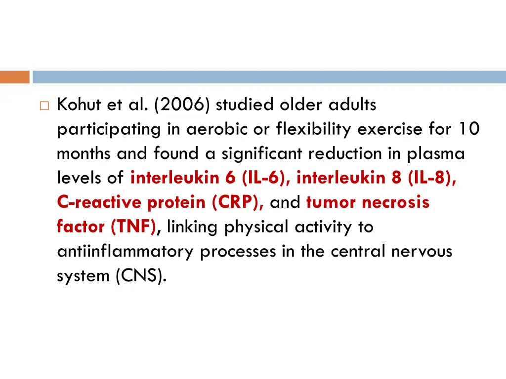 kohut et al 2006 studied older adults