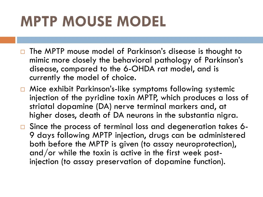 mptp mouse model