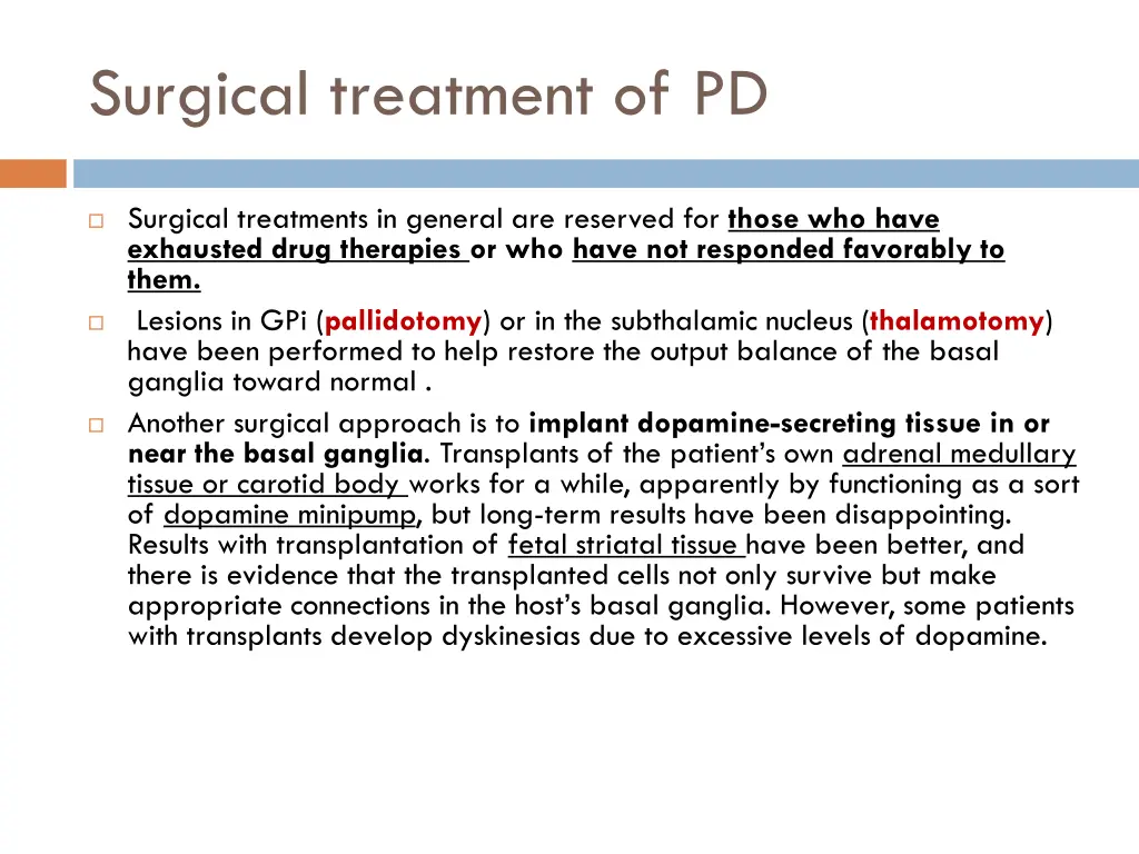 surgical treatment of pd