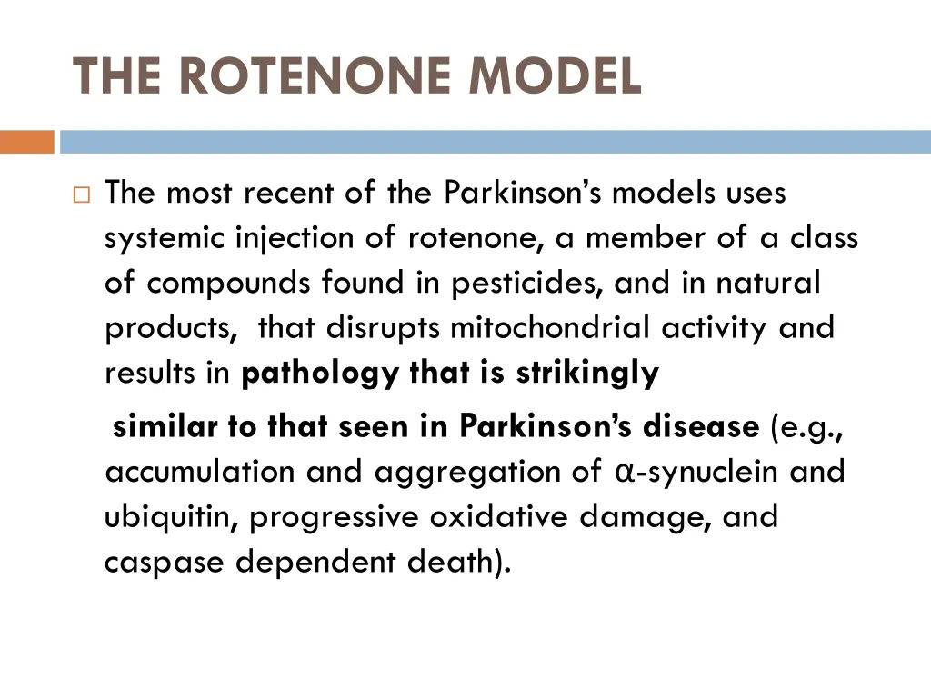 the rotenone model