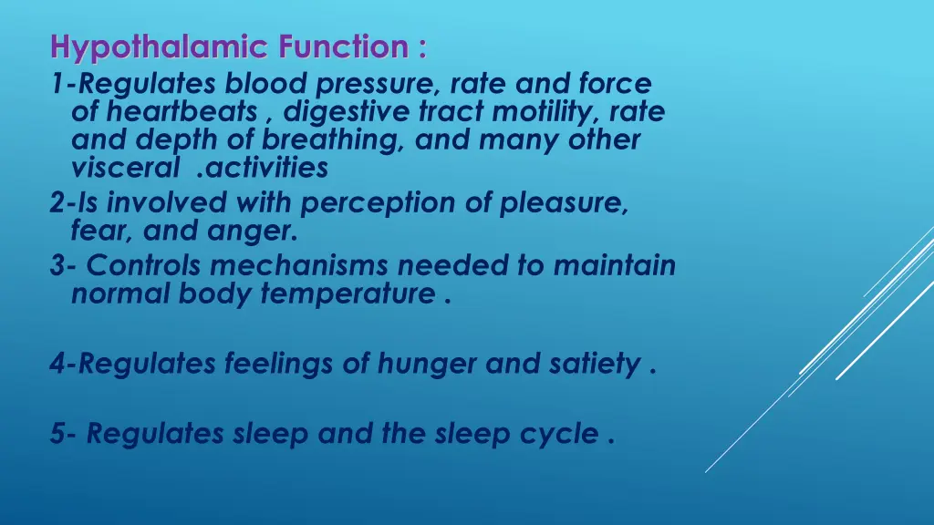hypothalamic function 1 regulates blood pressure