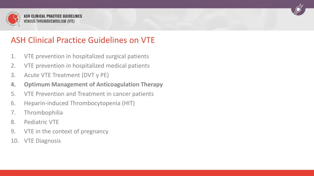 ash clinical practice guidelines on vte