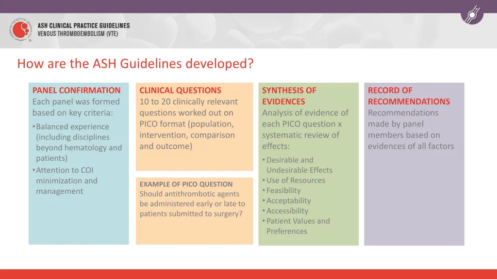 how are the ash guidelines developed