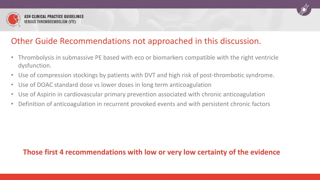 other guide recommendations not approached