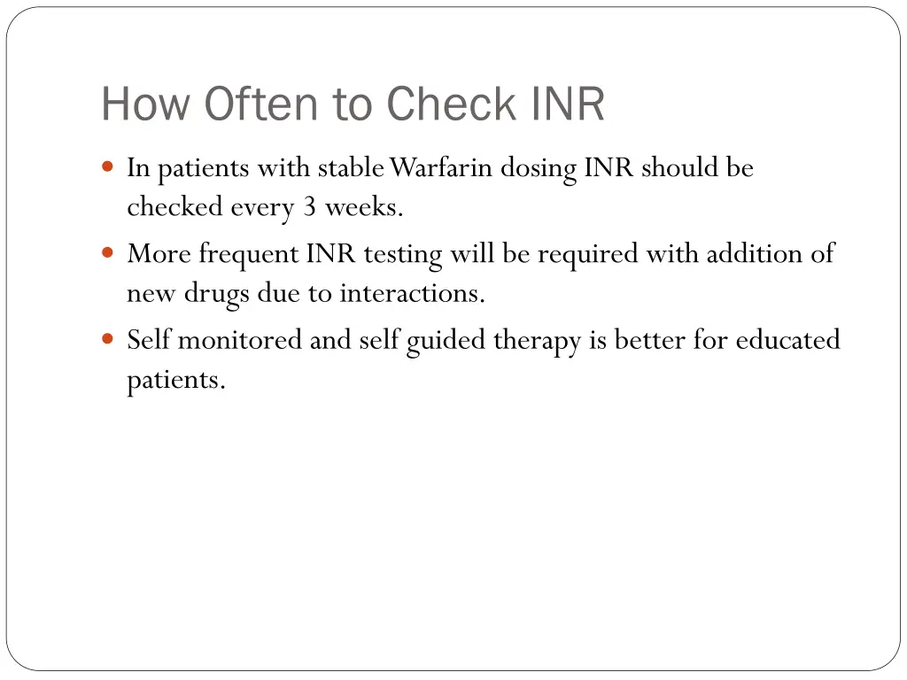 how often to check inr