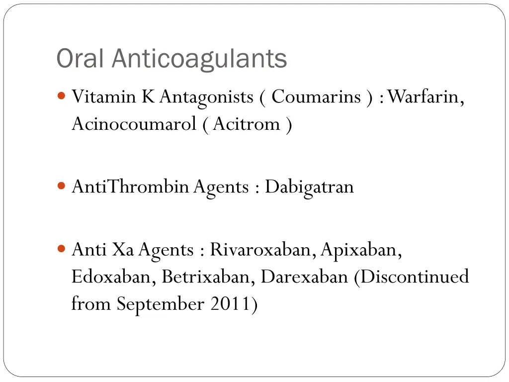 oral anticoagulants 1