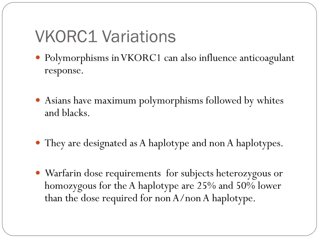 vkorc1 variations