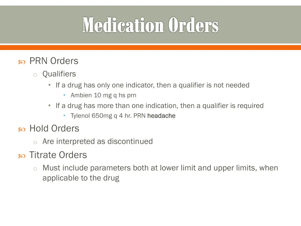 medication orders