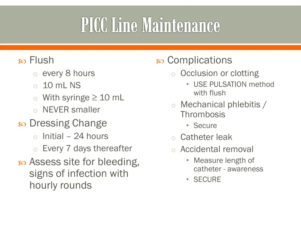 picc line maintenance