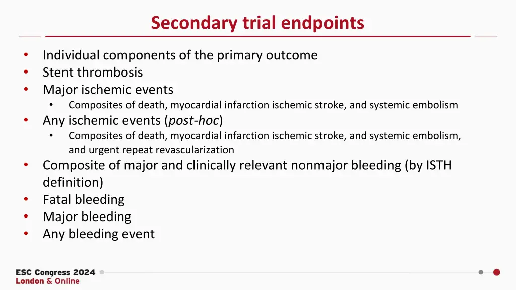 secondary trial endpoints