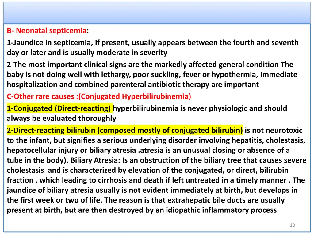 b neonatal septicemia 1 jaundice in septicemia