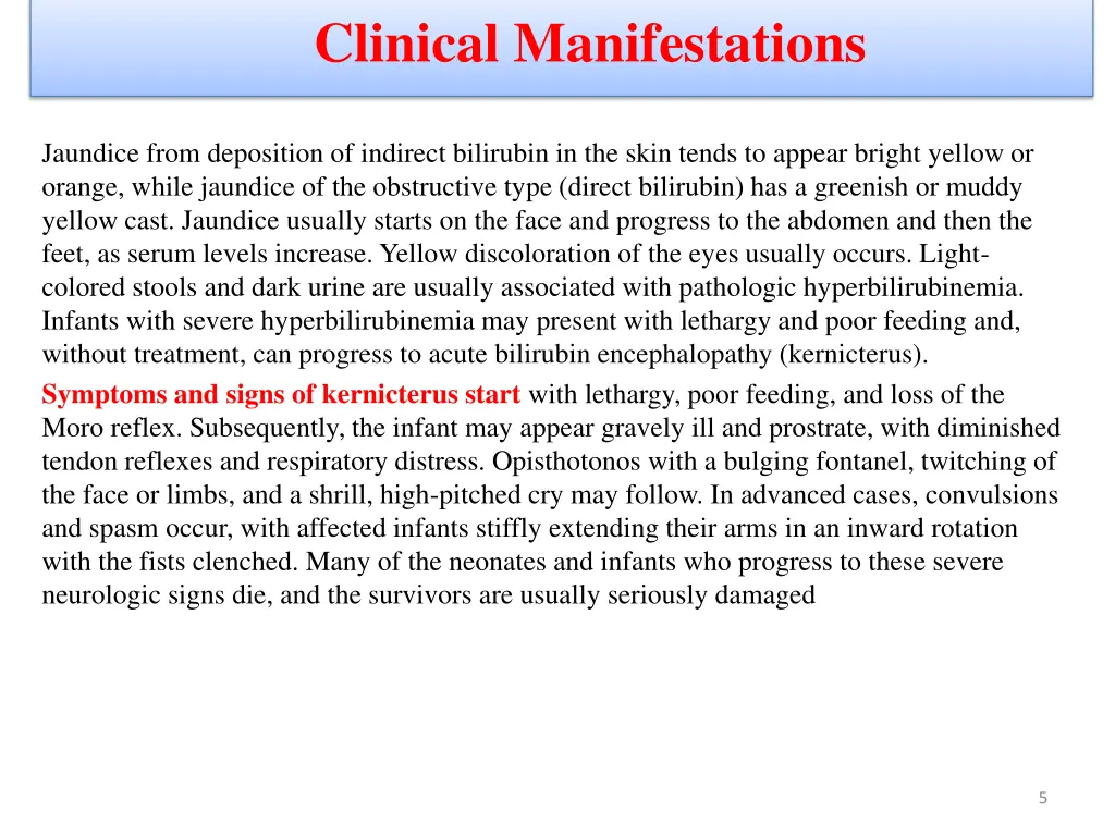 clinical manifestations