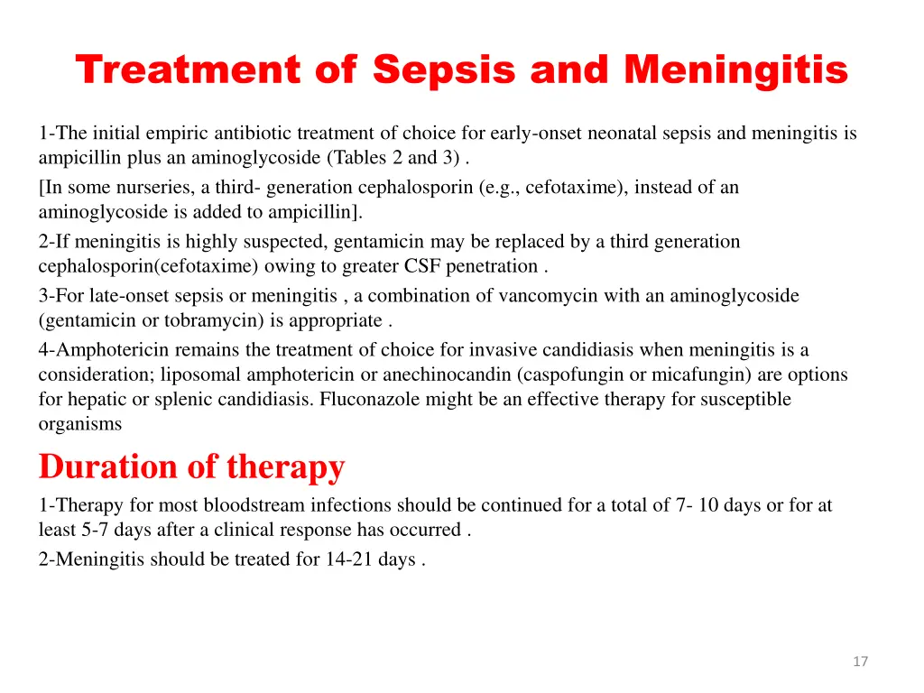treatment of sepsis and meningitis