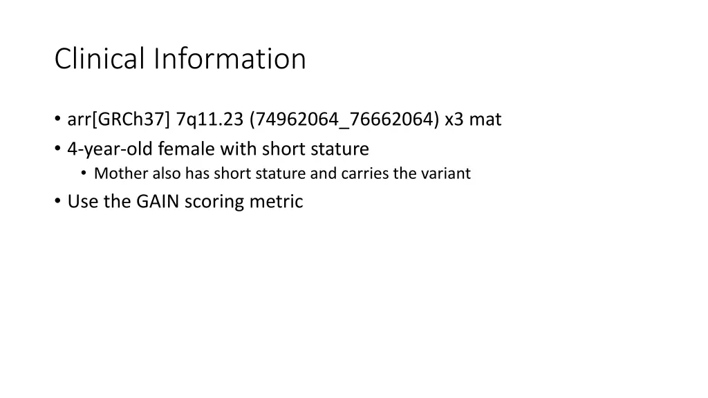 clinical information