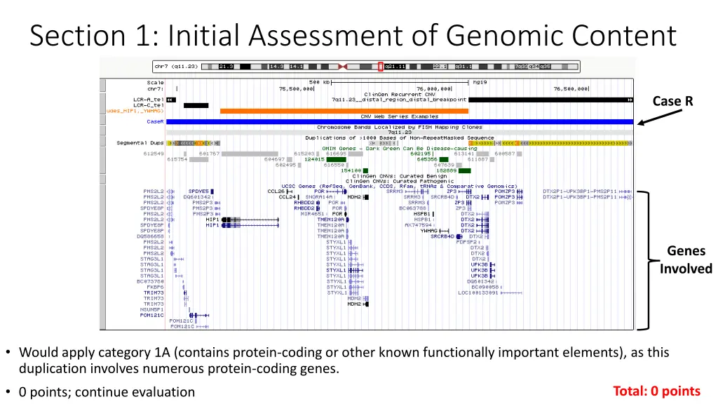 section 1 initial assessment of genomic content
