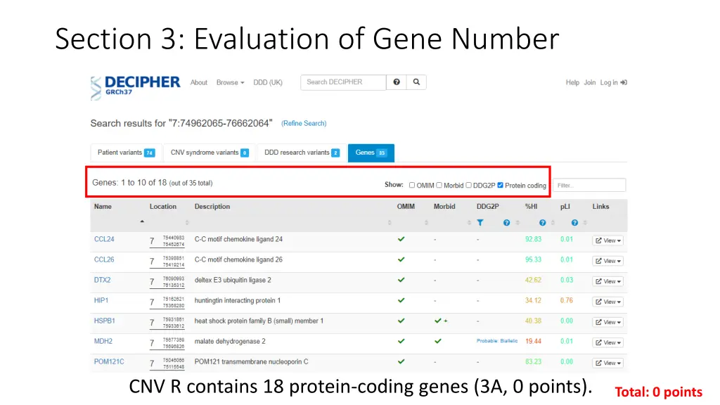 section 3 evaluation of gene number
