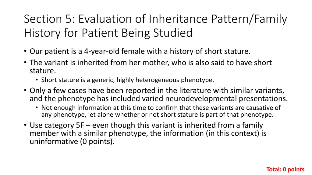 section 5 evaluation of inheritance pattern