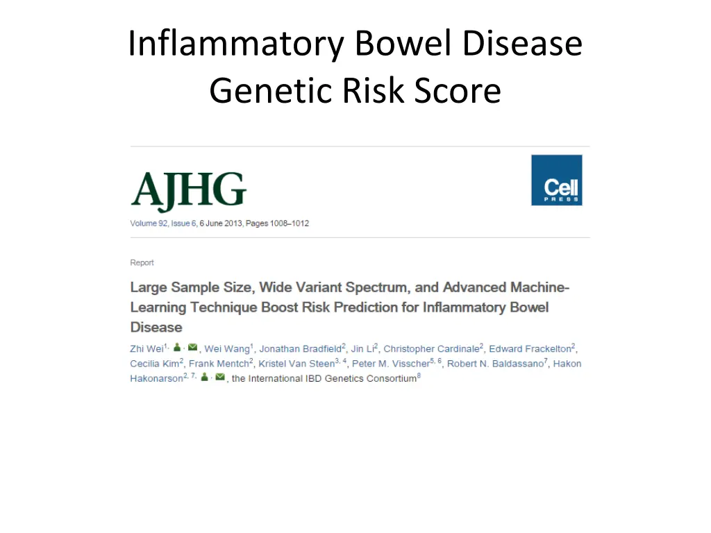 inflammatory bowel disease genetic risk score