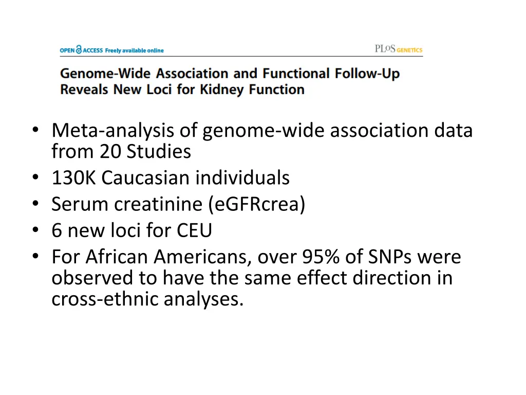 meta analysis of genome wide association data 1