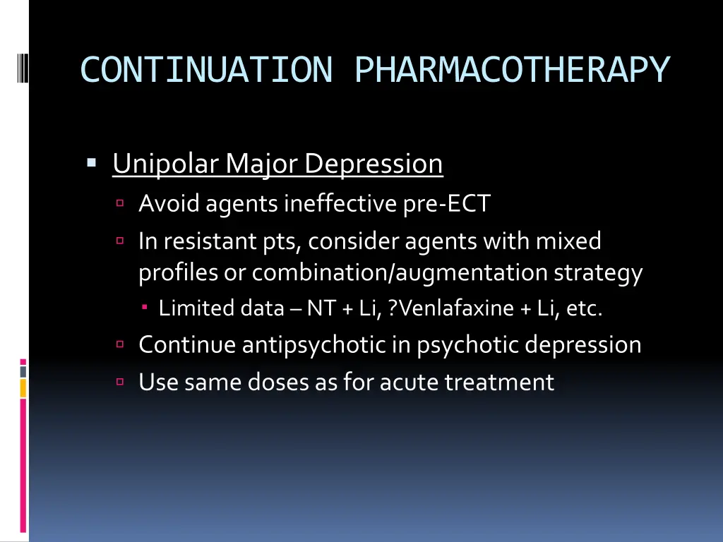 continuation pharmacotherapy