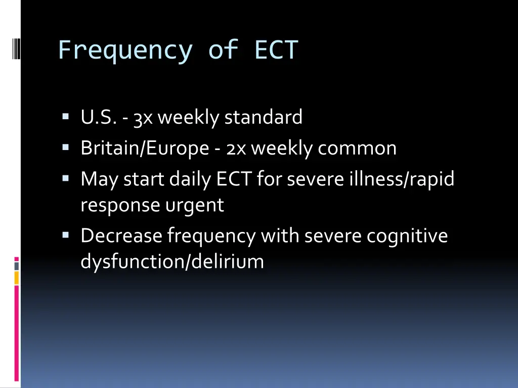 frequency of ect
