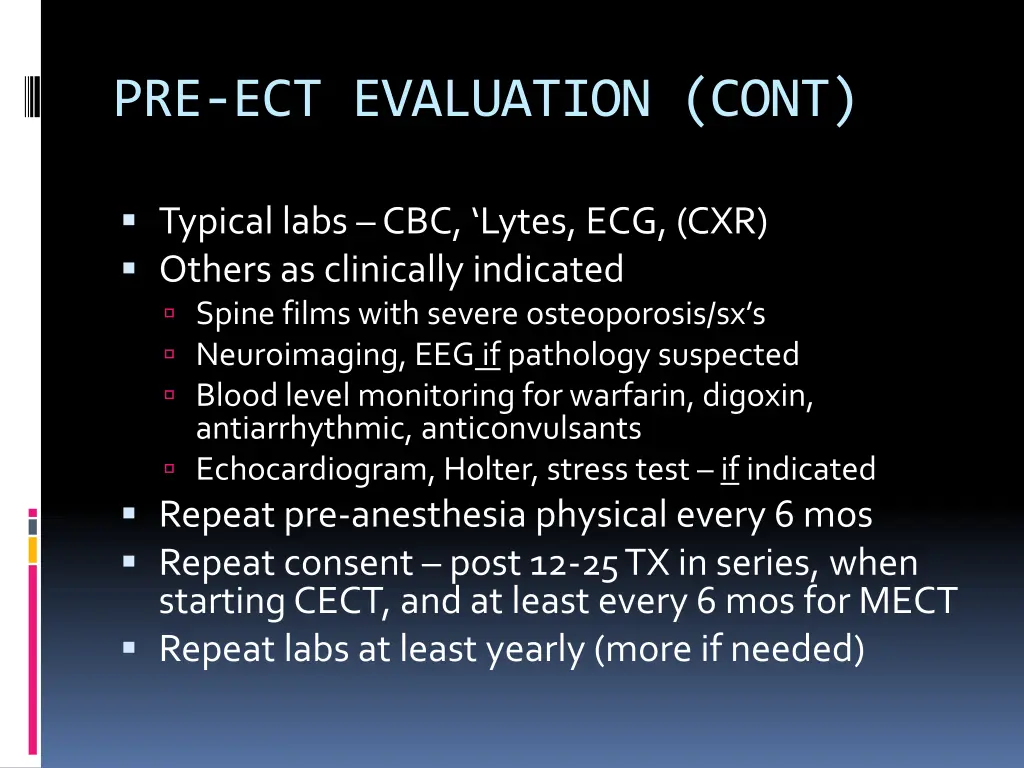 pre ect evaluation cont