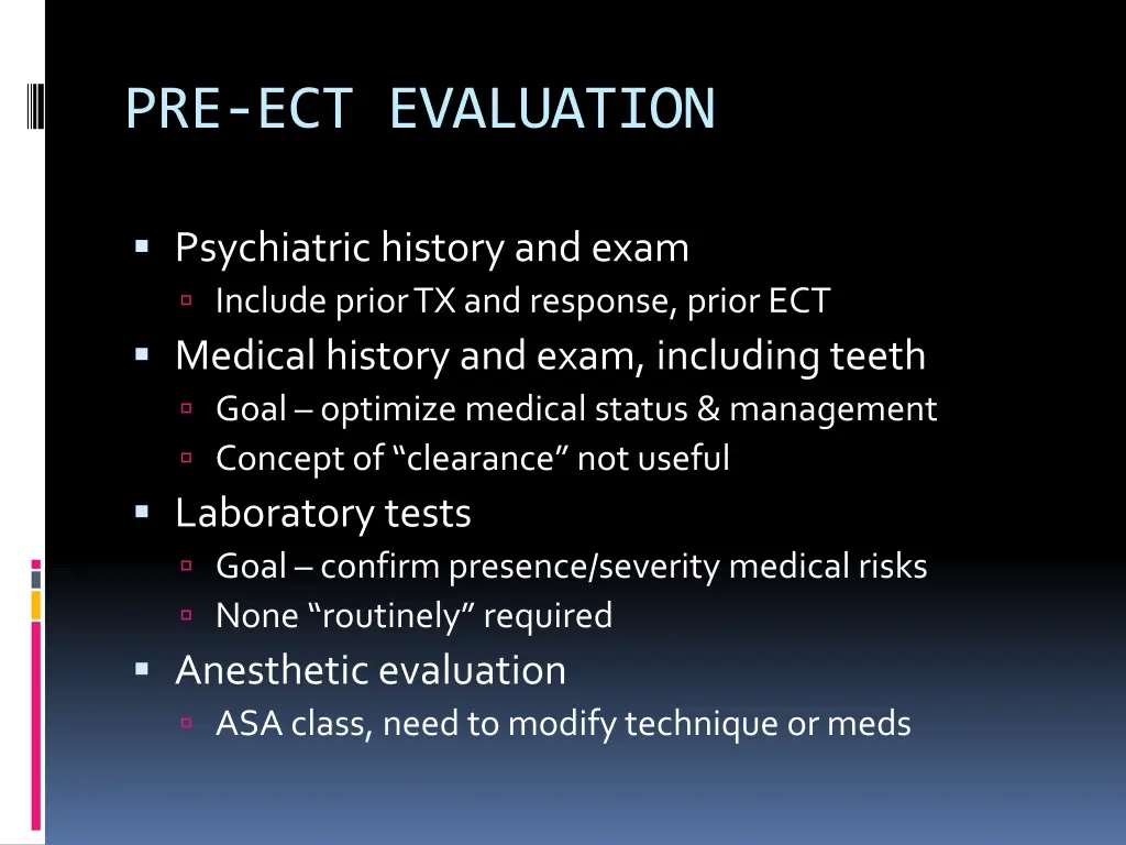 pre ect evaluation