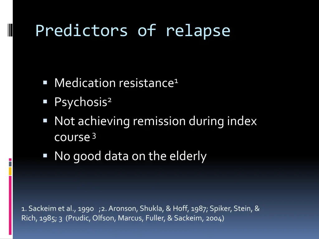predictors of relapse