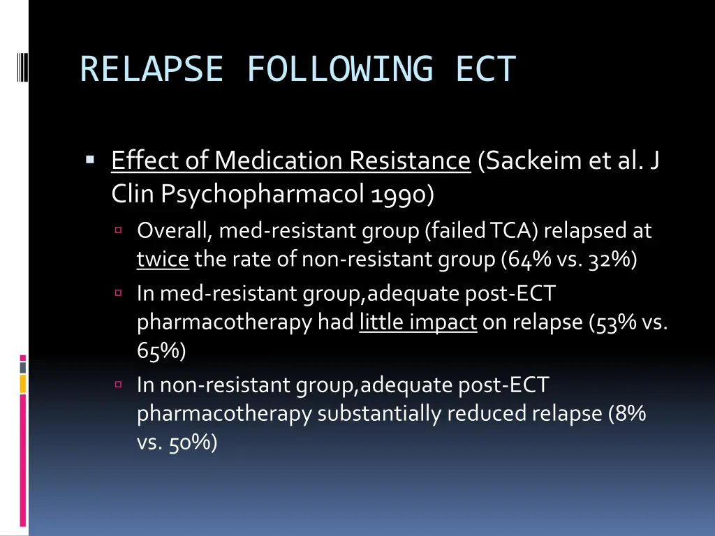 relapse following ect 1