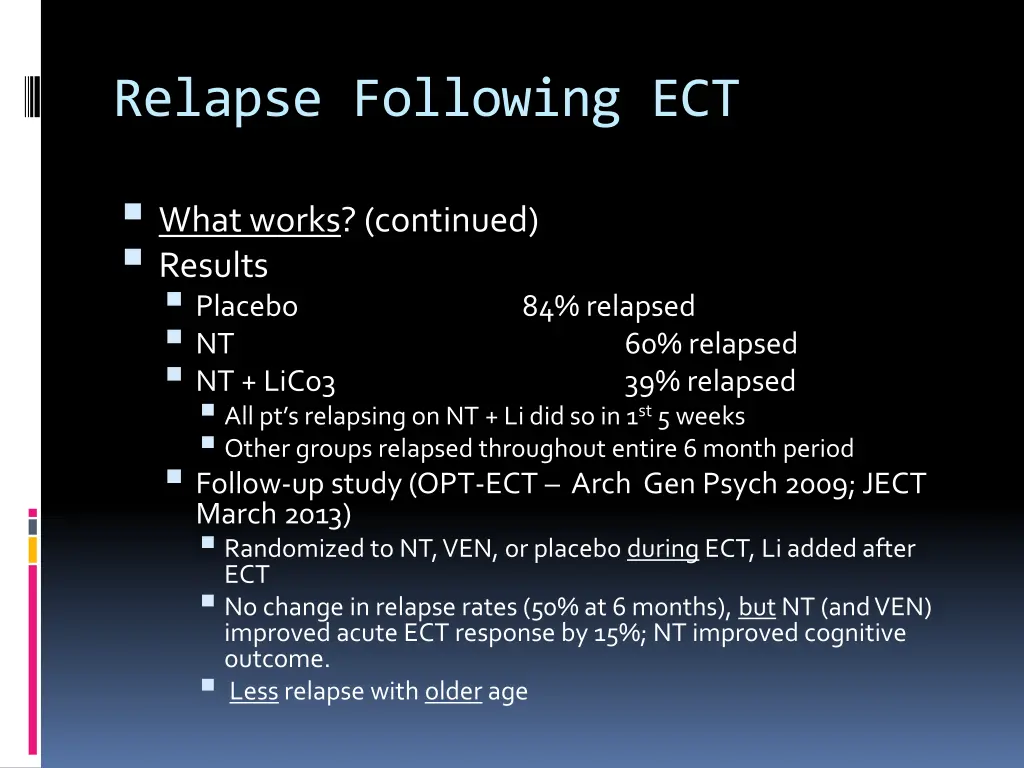 relapse following ect 4